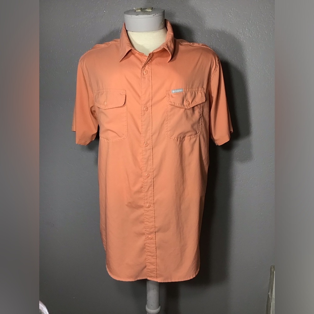 COLUMBIA PFG OMNI-WICK MEN’S T-SHIRT SHORT SLEEVE Sz XL ORANGE VENTED FISHING.